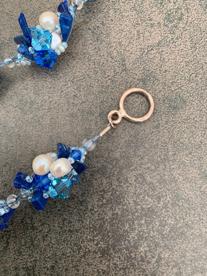 Ensemble collier (264)et bracelet en bleu lapis-lazuli - photo numéro 3