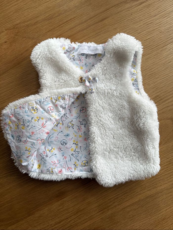 Ensemble 3 pièces robe, gilet et culotte Cadet Rousselle - 6mois - photo numéro 2