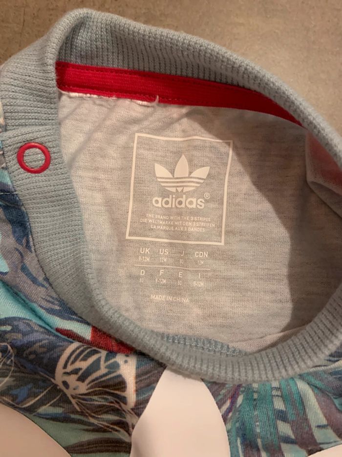Ensemble fille tee-shirt et short 9/12 mois adidas - photo numéro 2