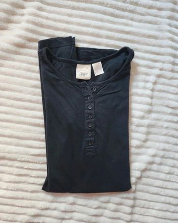 Tunique noire 100 % coton – Coupe droite longue – Taille 38 – La Redoute