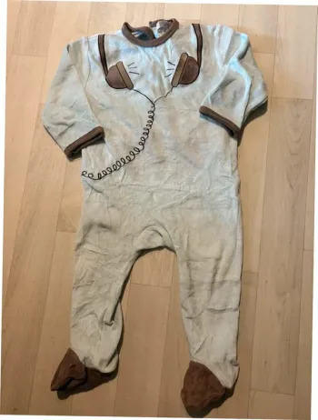 Pyjama velours 18 mois kitchoun bleu et marron