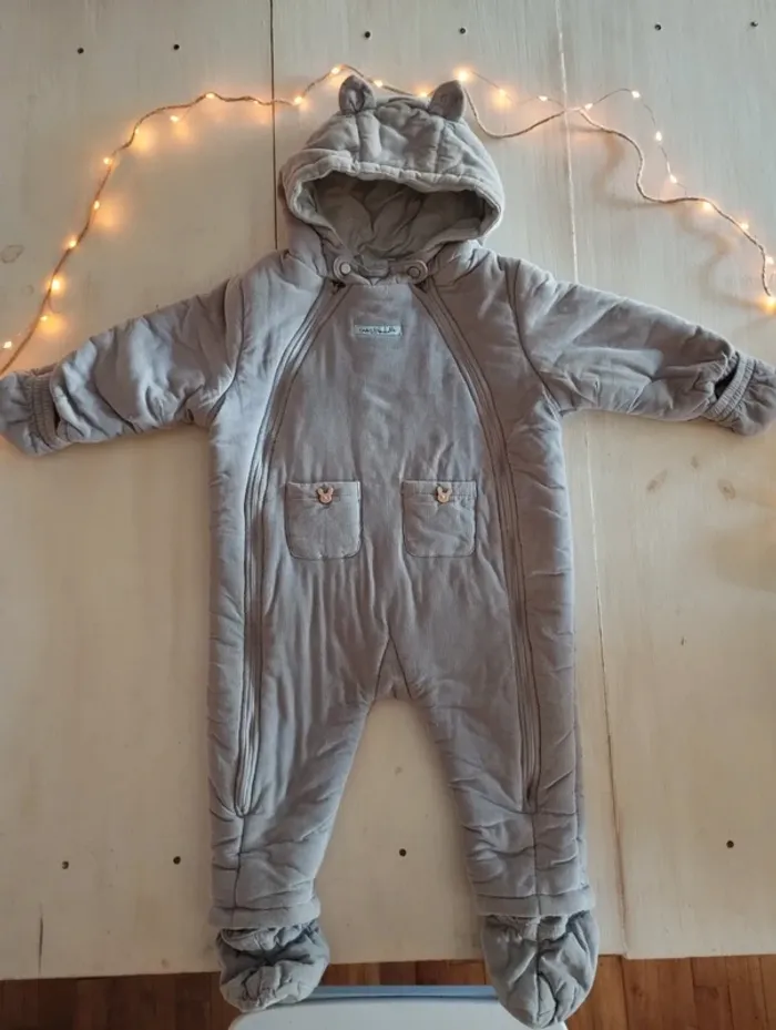 Combi pilote grise chaude Cadet Rousselle – 12 mois