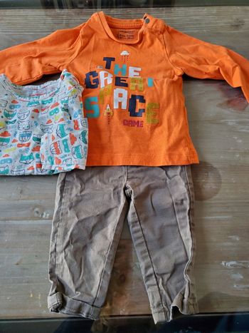 Ensemble pantalon et 2 t-shirts 6 mois Orchestra