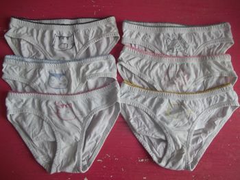 Lot 6 culottes blanches à têtes d'animaux La Redoute 114/126