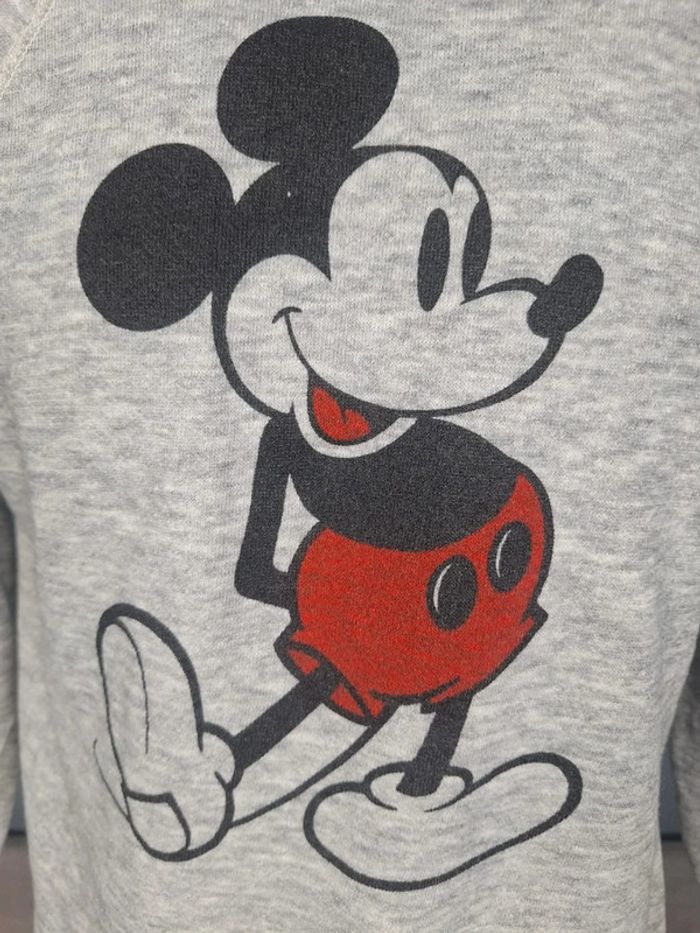 Sweat vintage Disney Mickey – gris chiné – taille M (604) - photo numéro 3