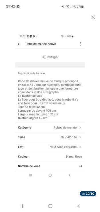 Robe de mariée neuve pronuptia