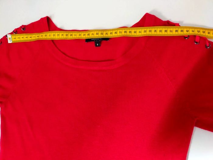 Pull rouge à lacets sur manches – Morgan – T. S - photo numéro 12