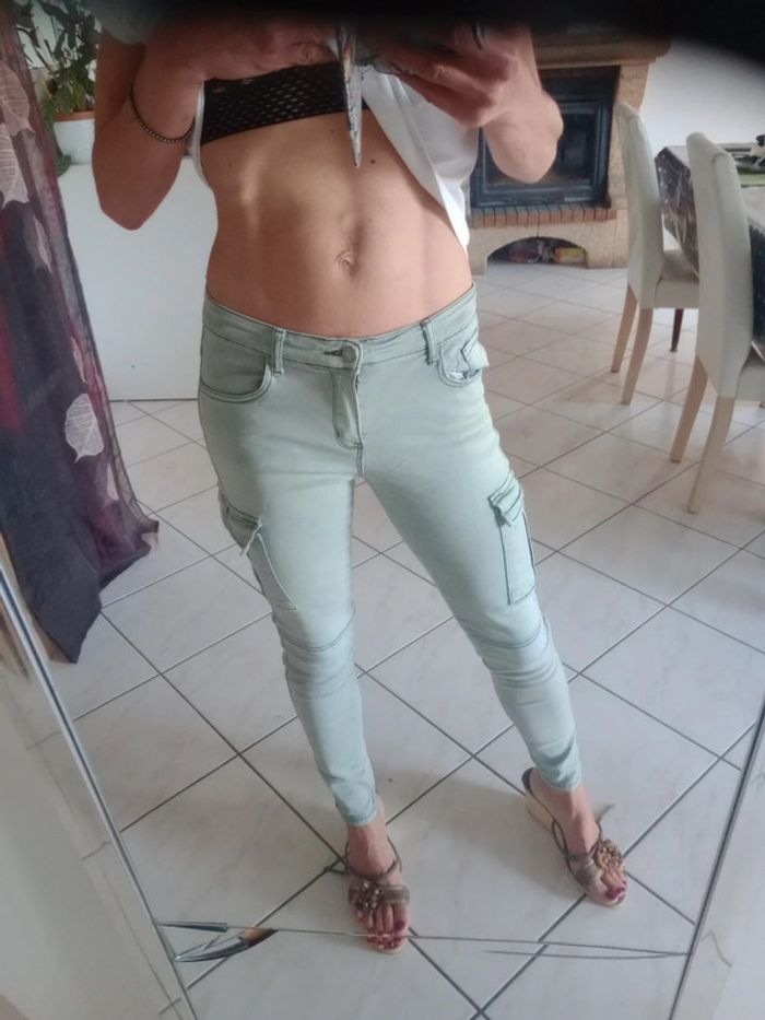 Pantalon femme 36 Street urban vert-de-gris c84 - photo numéro 8