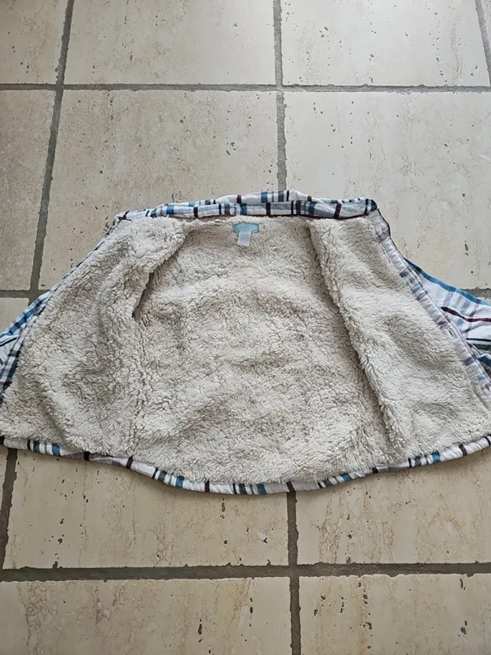 Chemise carreaux bordeaux doublé polaire - Obaïbi - 23 mois/86 cm - photo numéro 2