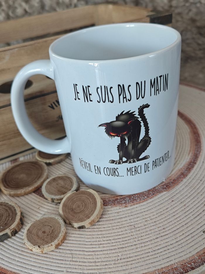 Tasse Chat Je ne suis pas du matin - photo numéro 5