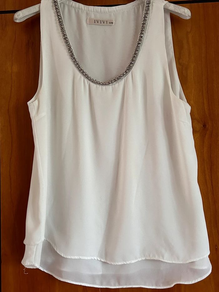 Top débardeur blanc 36-38 Ivivi