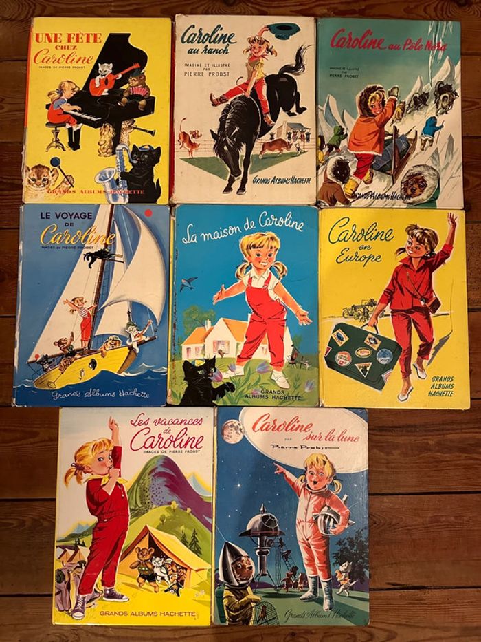 Lot de 8 livres Caroline Grands albums Hachette anciens état satisfaisant Probst