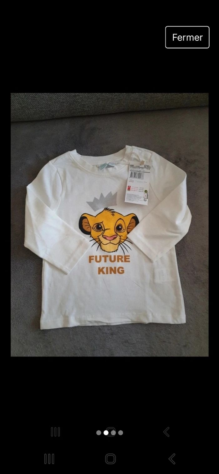 Ensemble Simba roi lion Disney neuf 12 mois - photo numéro 2