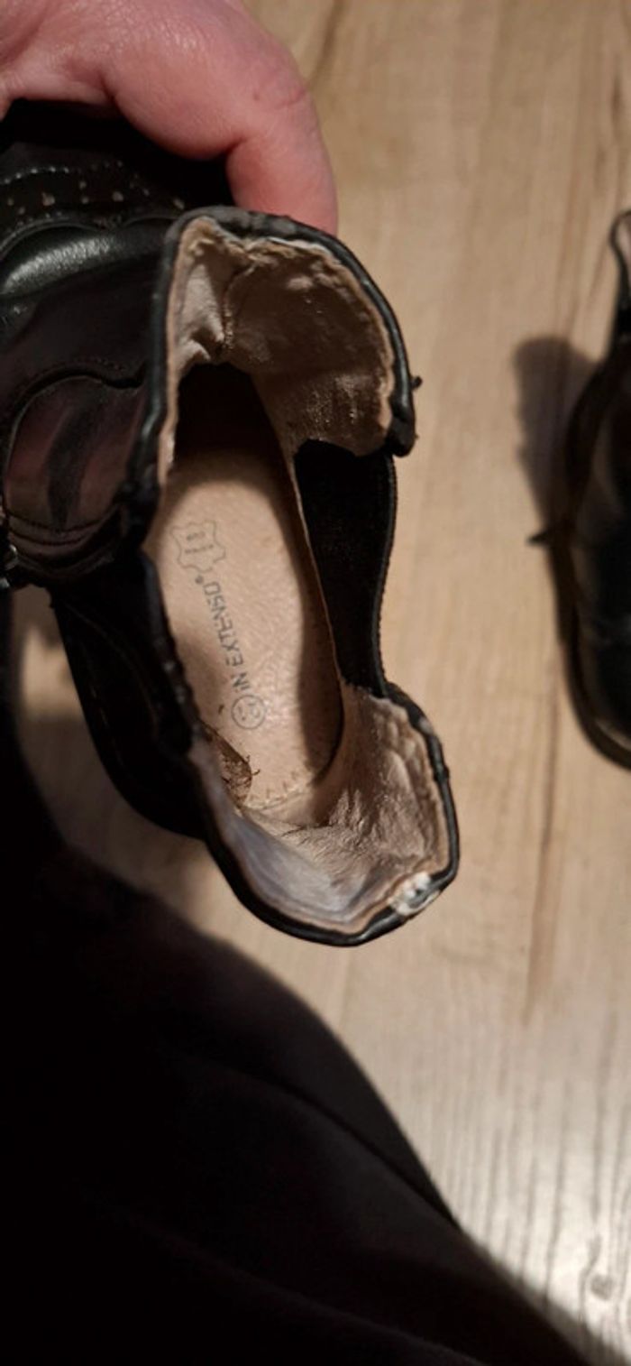 Bottines en cuir noir T21 TBE - photo numéro 6