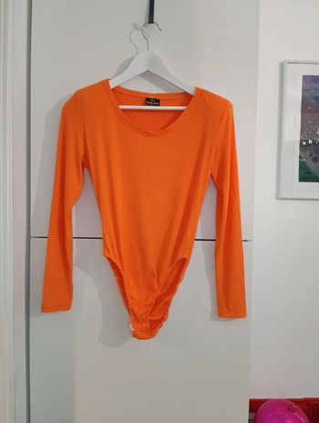 Body cotelé vintage orange Isadora Paris