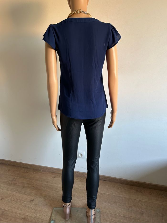 Blouse bleue marine à manches courtes Morgan taille 36 jamais portée - photo numéro 6