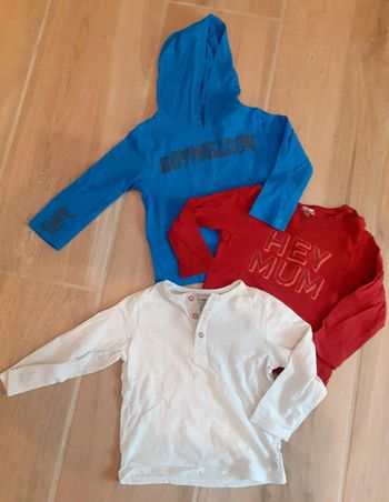 3 T-shirts manches longues - 24 mois