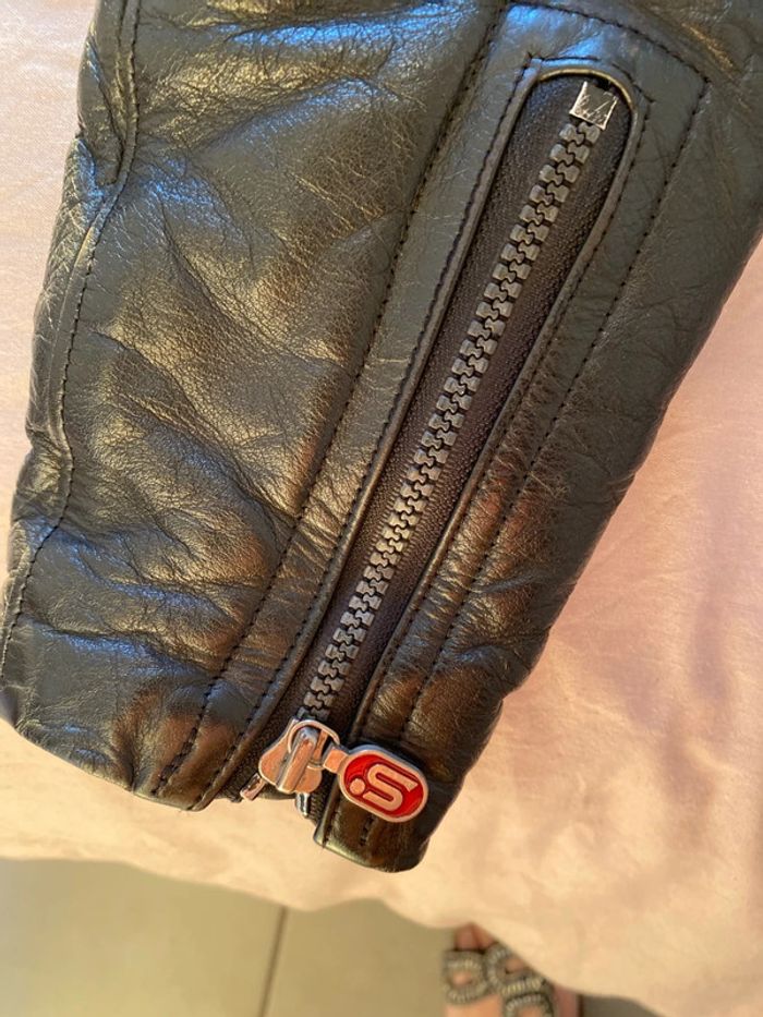 Veste motard Segura en cuir véritable femme taille M - photo numéro 10