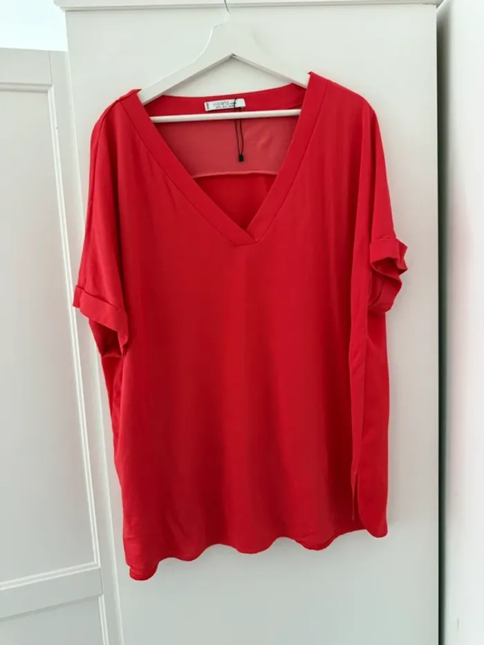 Superbe Blouse fluide neuve Violeta par Mango xxl 52 54 - photo numéro 8