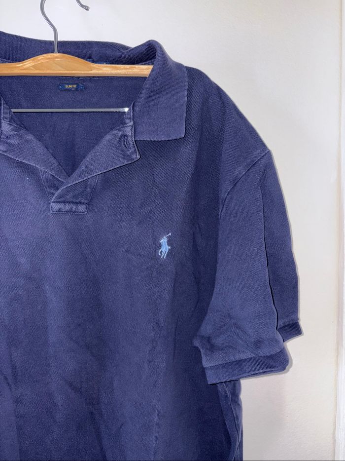 Polo Ralph Lauren homme taille XXL bleu en bon état. Manches courtes. Slim Fit. - photo numéro 5