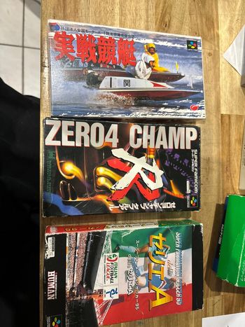 3 jeux Super Nintendo : Jissen Kyōtei + Zeo4 Champ R + Super Formation Soccer 95 Italia