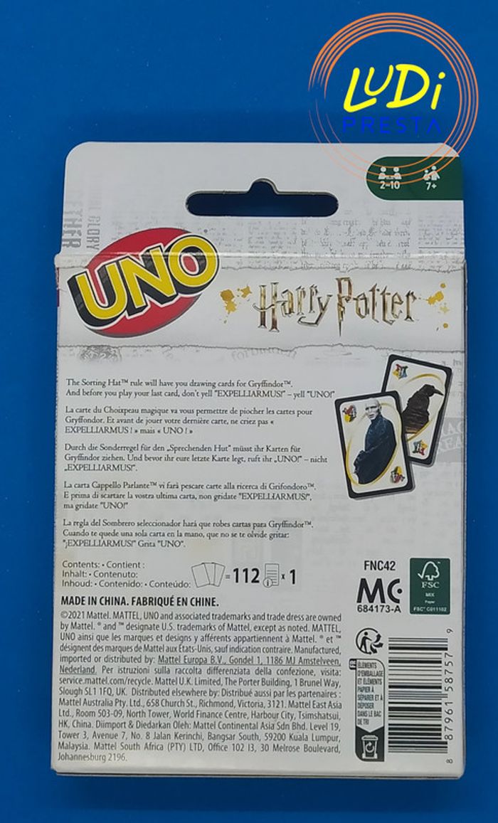 Uno harry potter - jeu de société sous emballage - photo numéro 2