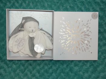 Doudou plat pétales collector Doudou et compagnie argent blanc 🐻 Neuf