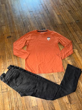 T-shirt vertbaudet et jeans Monoprix 14 ans