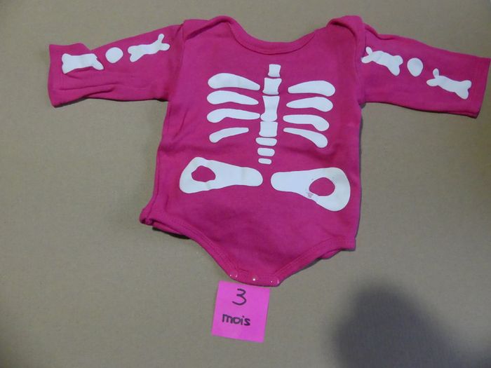 Body squelette rose fille drole fun