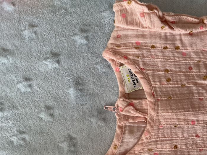 robe sans manches rose à pois dorés 6 mois tape à l'oeil - photo numéro 6