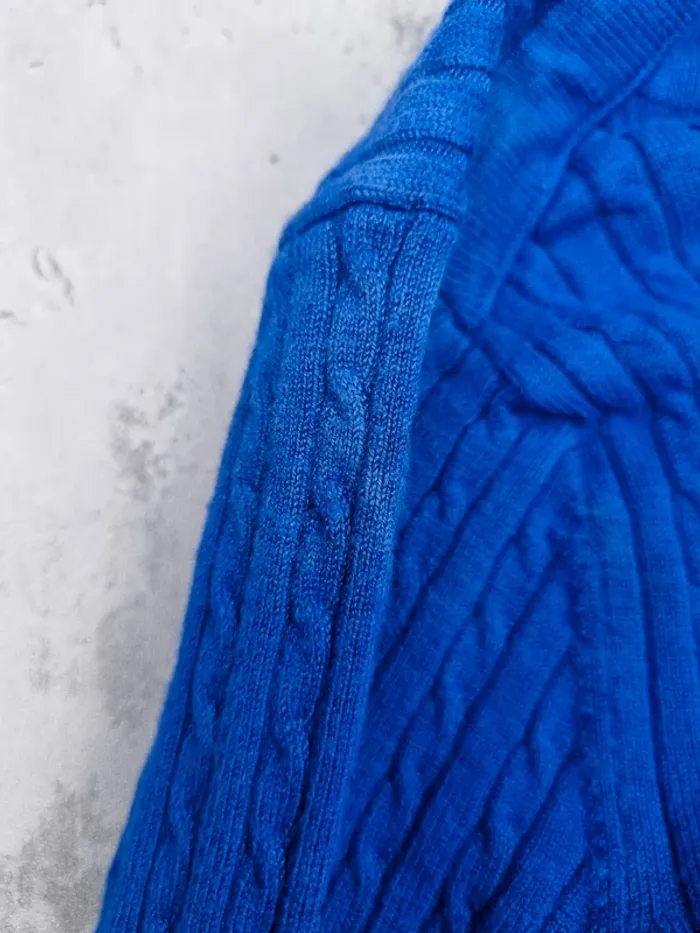 Pull torsadé Tommy Hilfiger bleu – Taille M Femme - photo numéro 7