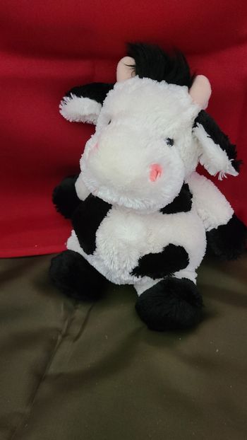 Peluche vache LASCAR noir et blanc doudou