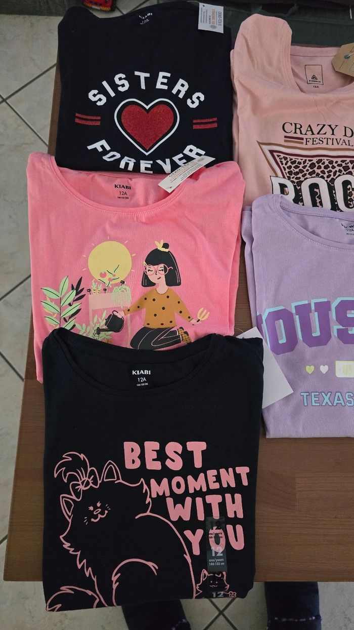 (Neufs non portés) 🏷🥰🤩🩷 lot Tee-shirts MC 12 ans fille 🥰🤩🩷 - photo numéro 8