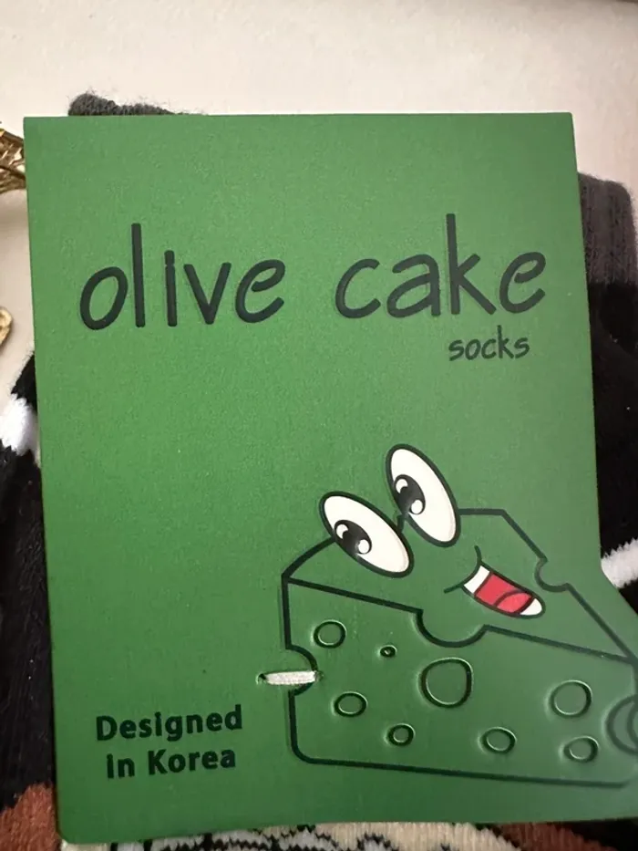 🧦Chaussettes fantaisie LABUBU à carreaux noirs – Design coréen original Olive Cake - photo numéro 3