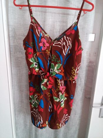 Combishort marron fleurs multicolore Primark