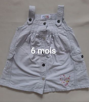 robe d'été grise à bretelles - La Compagnie des petits - 6 mois