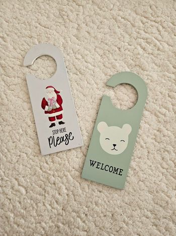 Lot de 2 pancartes de porte en bois Sostrene Grene