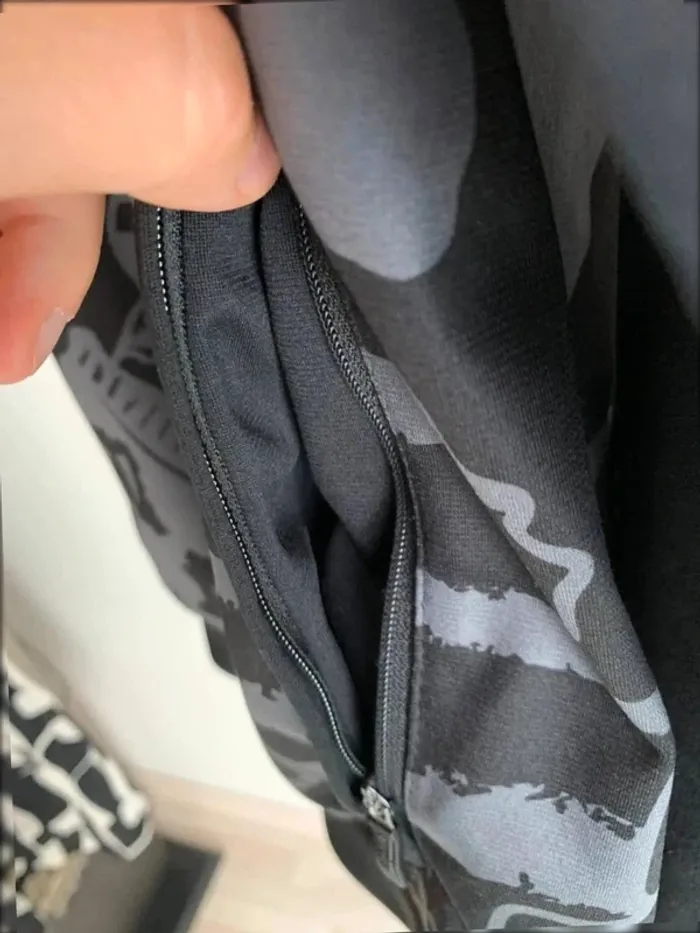Zipper à capuche noir football taille L - photo numéro 6