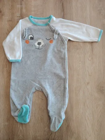 Pyjama velours 1 pièce