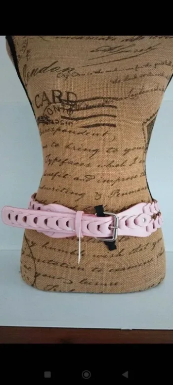 Ceinture rose deux rangs femme 105 cm