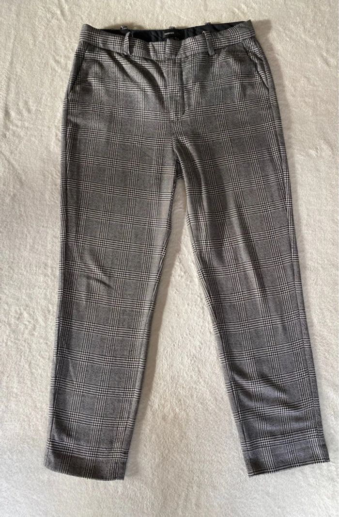 Pantalon Mango noir et blanc à carreaux taille 36
