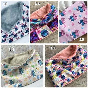 Snood fille Stitch et Angel, cache cou fille motifs Disney Lilo et Stitch plusieurs motifs et taille au choux