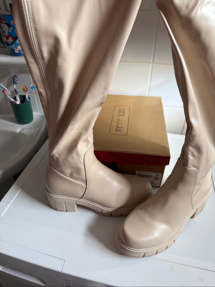 Botte femme beige