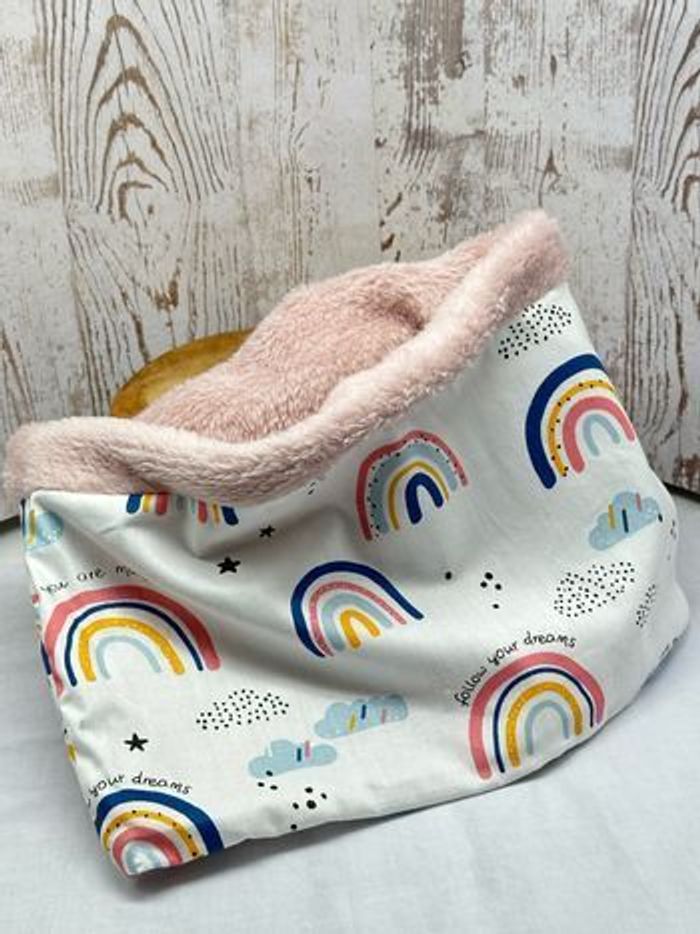 Snood fille motifs arc en ciel, cache cou fille - photo numéro 2