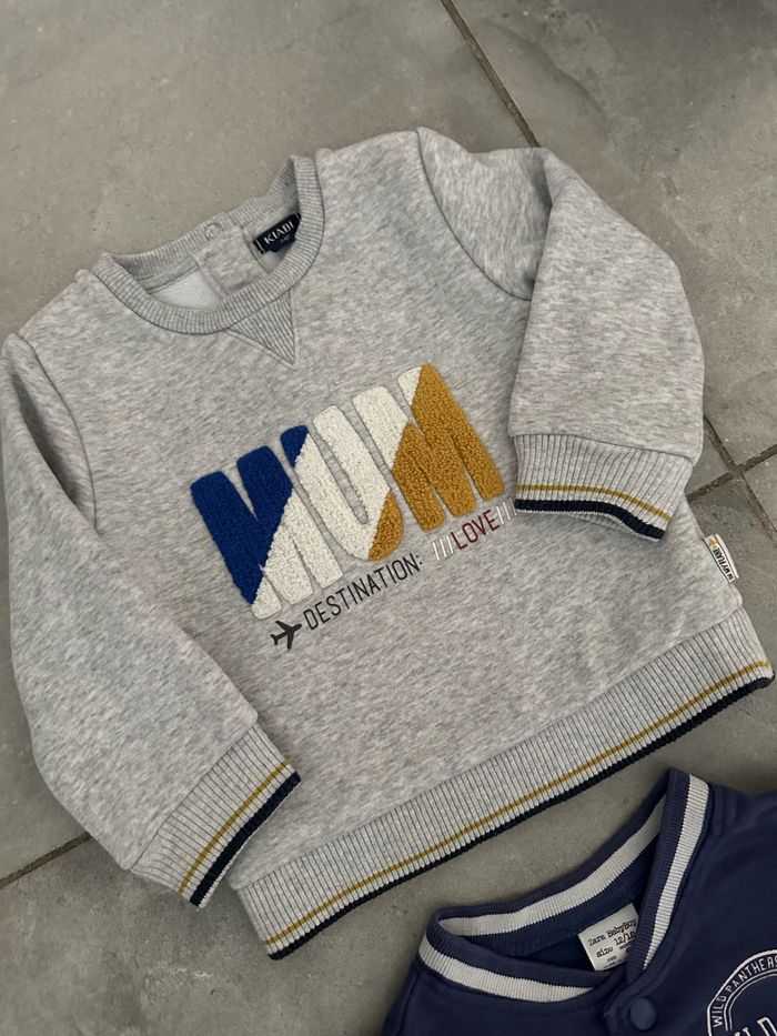 Veste type bomber Zara taille 12/ 18 mois et pull Mum - photo numéro 4