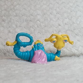 Figurine jouet happymeal mcdo vintage monster funky bleu jaune rose 80s