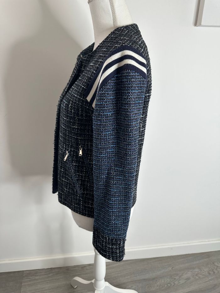 Veste en tweed bleue marine Sandro T36 S - photo numéro 8