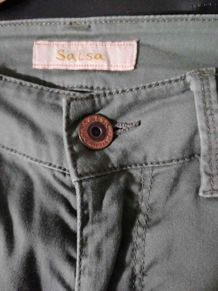 Pantalon vert kaki Marque salsa Taille 34 - photo numéro 5