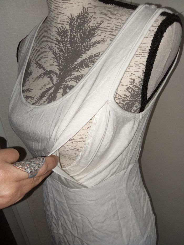 Robe  tunique allaitement , grossesse, blanche, mi saison , été, débardeur grossesse marque Séraphine taille 40 ou M - photo numéro 3