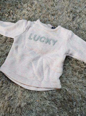 Pull rose bébé fille 6 mois Kiabi lucky
